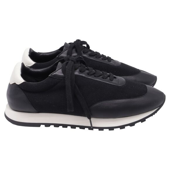 The Row Shoes - The Row Owen Sneakers in Black Leather